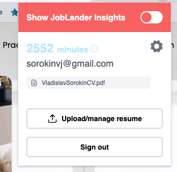 JobLander Extension Active